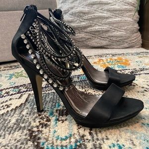 Zigi Soho satin and crystal embellished stilettos